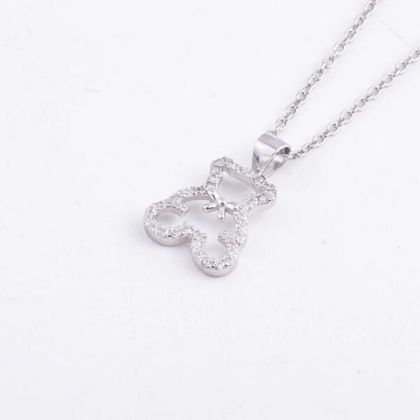 9e2c92e3a6473ab9 Sterling Sier CZ Diamond Teddy Bear Necklaces For Women Hollow Cute Cartoon Pendants Kids Girl Fine Jewelry