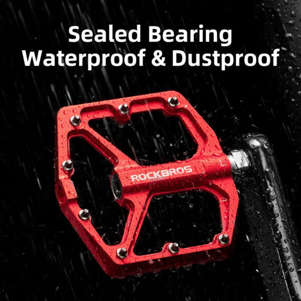 9e325b15f81cef43 ROCKBROS Bike Pedals Aluminum Alloy Anti-slip Bicycle Pedals Ultralight Sealed Bearing One-piece MTB Road Mountain Cycling Pedal