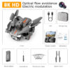 NEW P11 Pro Drone 8K HD Camera GPS Professinal Four-way Intelligent Obstacle Avoidance Foldable Quadcopter RC Distance 5000M Toy