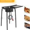 Bonnlo Single Burner Gas Stove Propane Stove, 100,000 BTU High Power Portable Outdoor Camp Cooker Stove with 20 PSI Regulator, Adjustable Height & Side Shelf for Backyard, Camping, Tailgating
