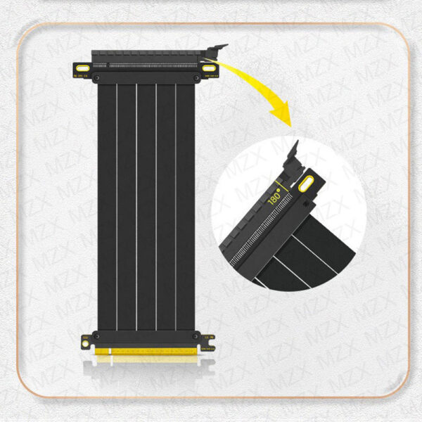 MZX PCI-E 4.0 3.0 X16 Riser Cable 90° 180° Mount Video Graphics Card Extension Shielded Flexible GPU Cord ITX Computer Connector