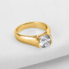 9e4baa3d30f9016b IOGOU Gold Plated Engagement 8mm 2.0carat D Color VVS1 Moissanite Diamond Rings for Women Men 100% Sier Jewelry