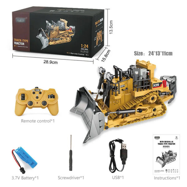 1:24 9CH RC Alloy Dump Truck Car Engineering Vehicle Forklift Heavy Excavator Remote Control Car Toys for Boys Children's Gifts