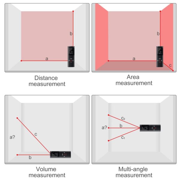 40M/60M Mini Smart Distance Meter Measure Infrared Rangefinder USB Rechargeable Portable Handheld Laser Range Finder Tools
