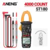 9e607d53bbc5dcef ANENG ST180 4000 Counts Digital Clamp Meter AC Current Multimeter Ammeter Voltage Tester Car Amp Hz Capacitance NCV Ohm Tool