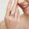 Real Moissanite Sterling Sier For Women 1/2CT Suower Brilliant Diamond Plated Wedding Jewelry Ring with Certificate