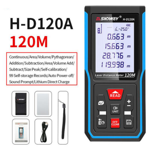 9e890903aa640007 SNDWAY SW Rangefinder Digital Distance Professional High Precision Mini Range Finder Laser Tape Measure Trena Meter
