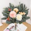 18pcs Babys Breath Eucalyptus Leaves Bouquet Blue Gypsophila Artificial Flowers and Faux Greenery for Home Decor