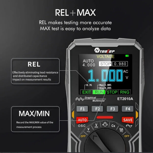 TOOLTOP ET2010A 2 IN 1 Digital Oscilloscope Multimeter 2.5Msps 1MHz Portable Multimeter Multifunctional Electrical Test Tool