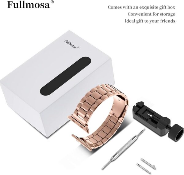9ea2da5d29a4689f Fullmosa Compatible Apple Watch Bands 41mm 40mm 38mm, Stainless Steel iWatch Band with Case for Apple Watch Ultra2/Ultra Series 9/8/7/6/5/4/3/2/1/SE/SE2, Rose Gold(Short)