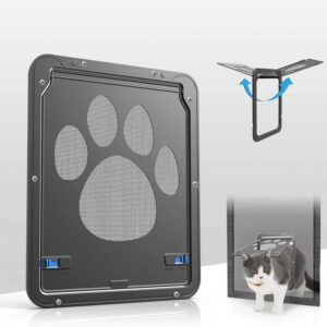 Dog Cat Lockable Magnetic Screen Outdoor Function Gates & Ramps Window Garden Tunnel Safety Self-Closing Flap Gate Pet Door