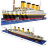 Titanic Model Micro Buildings Boat Cruise Ship DIY Dia Building Blocks Bricks Kit Children Kids Toys