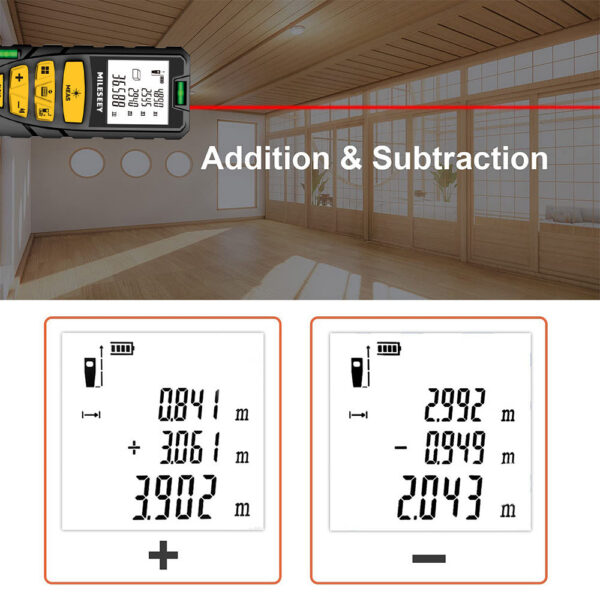 9edc786ba6653c6c MILESEEY S2 Tape Measure 40M 60M 80M 100M 120M Double Horizontal Bubble Laser Distance Meter