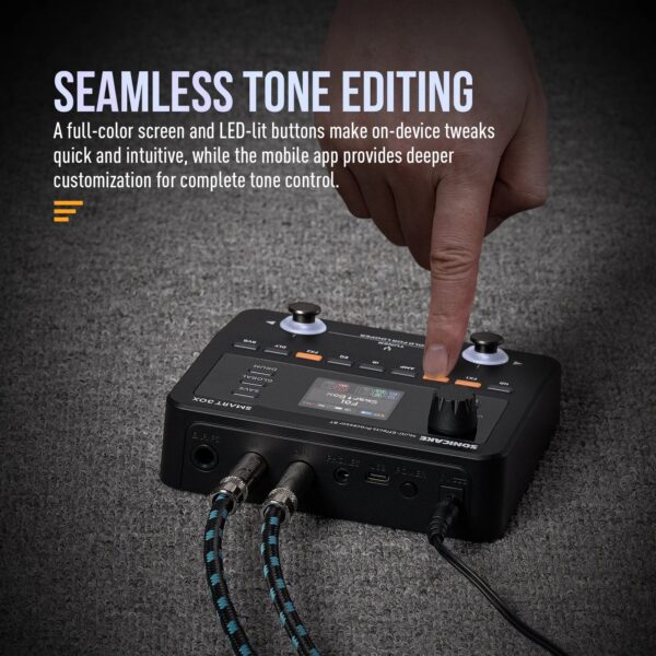 SONICAKE Smart Box Multi-Effects Processor for Guitar Bass 130+ Effects NAM/IR Support, Looper, Built-in Tuner/Metronome QME-20