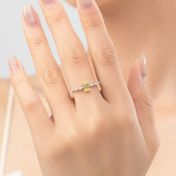 9f0080c258396c85 MODIAN Real 925 Sterling Silver Exquisite Sparkling Emerald Cut Pink Yellow Zirconia Ring For Women Wedding Luxury Fine Jewelry