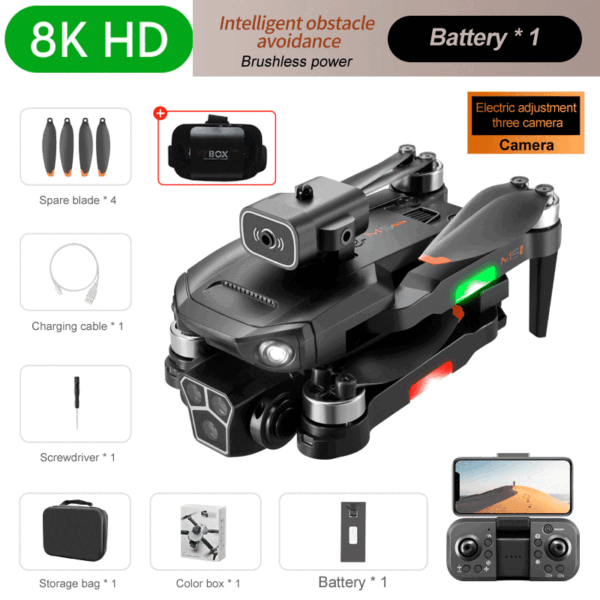 9f0b45ff0c59ba8c New M1s Mini Drone 4K Professinal Three Camera Wide Angle Optical Flow Localization Four-way Obstacle Avoidance RC Quadcopter