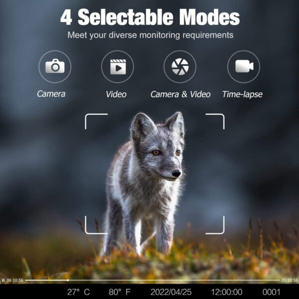9f0b69b9b4ae5640 4G 4K 36MP Wildlife APP Video Photo Hunting Trail Camera Invisible IR LED Night Vision 120 Detection IP66 Waterproof Cam
