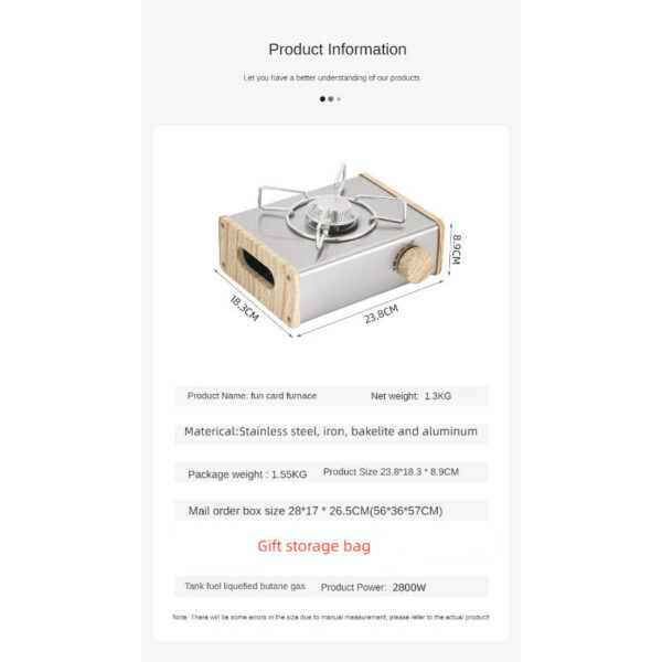 Outdoor Mini Portable Gas Stove Stainless Steel Cassette Furnace Gases Burner Camping Accessories
