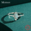 Modian Real Sterg Sier Rings For Women Shining Crown Opal Finger Ring Classic Wedding Statement Jewelry Anel