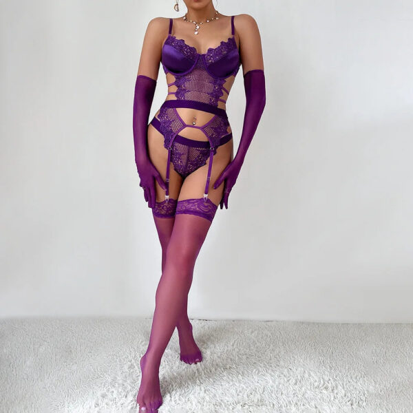 9f1f8012cbac342c Ellolace Purple Erotic Lingerie Complete Sexy Outfits Sissy G-String Thongs Lace Sex Costume Stockings Fantasy Adult Babydoll