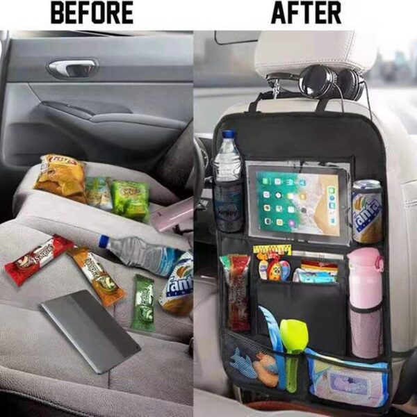Seat Organizer Multifunctional Oxford Fabric Car Back Multi Pocket Storage Bag with Tablet Holder Protector for Kids