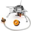 Awroutdoor 3500W Portable Windproof Camping Gas Stove with Adapter Convertor for Traveling Trekking