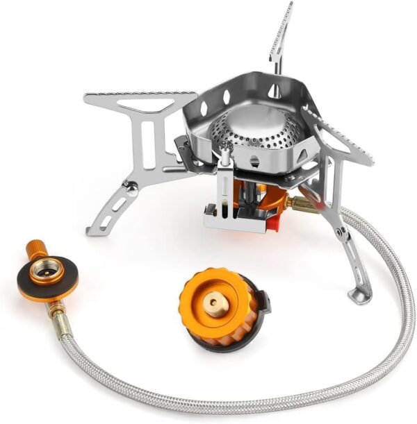 Awroutdoor 3500W Portable Windproof Camping Gas Stove with Adapter Convertor for Traveling Trekking