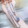 9f3f6de5ad073cdf Houtros 1-20Carat Moissanite Necklace for Women D Color VVS1 Round Cut Diamond Pendant Sterling Sier Chain