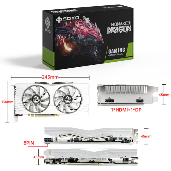 9f441103719c2604 SOYO Graphics Cards Radeon RX580 GDDR5 Memory Video Gaming Card PCIE3.0x16 GPU Desktop Computer Components AMD RX 580 8G