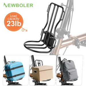 9f4c14b75bfc7b1c NEWBOLER Metal Front Rack for Brompton Bike Bag Front Lightweight Shelf Luggage Rack Bicycle Accessories