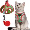 9f5150094098a7b3 Cat Harness and Leash Set for Walking Escape Proof, Kitten Adjustable Small Large Lightweight Soft Vest Harness and Leash(Medium, Green)