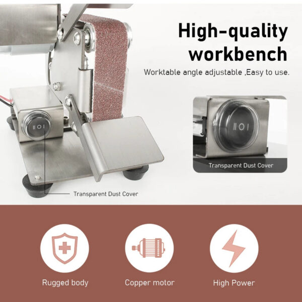 TUNGFULL Mini Belt Grinding Machine Tool Sharpening Machine Sanding Grinding Electric Sander Home Diy Polisher Machine