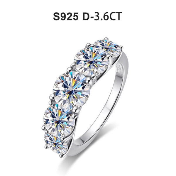 9f5b6b704a20e4e6 KNOBSPIN 5 Stones 3.6CT D Color Moissanite Rings for Women Sparkling Diamonds with Certificates Sterling Sliver Wedding Ring