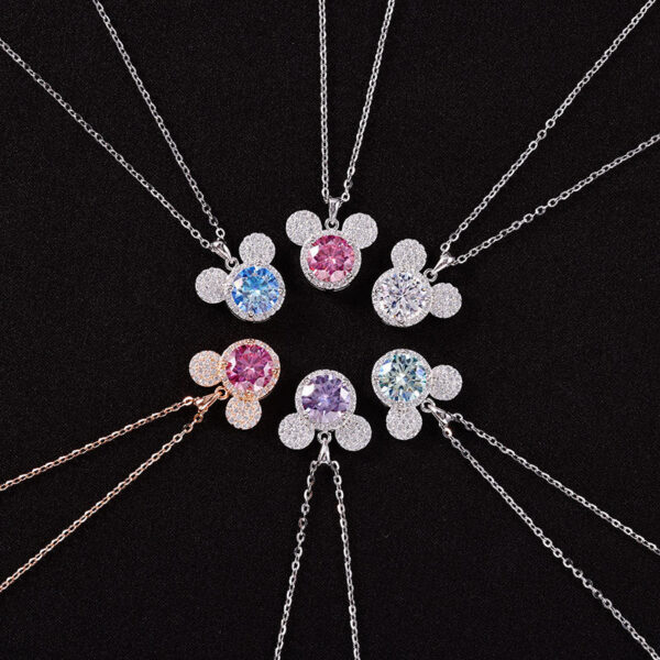 9f5d560de5f07b6c JoyceJelly S Sterling Sier Pendant 1 Carat Moissanite Diamond Necklace Women's Fashion Jewelry Rat Head Mouse