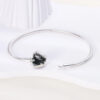 9f6e70c42dcf379c MULA 1PC Sier-plated Heart -Shape Open Clasp Snake Chain Charm Bracelet Fit Charms Bead DIY Women Jewelry Gift