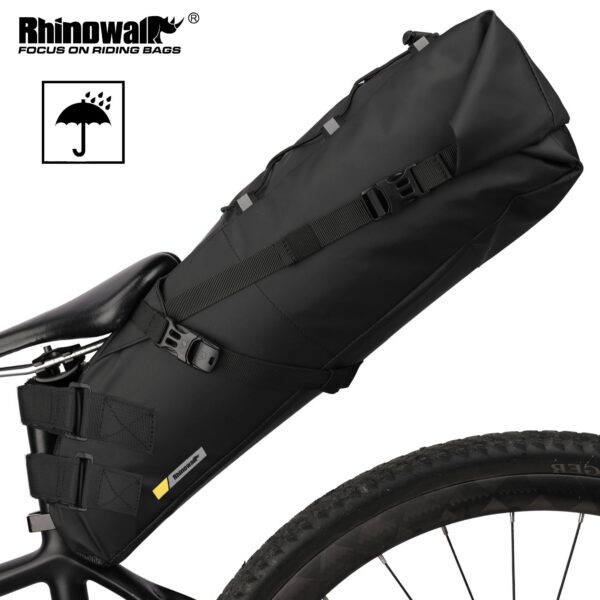 Rhinowalk Waterproof Bike Saddle Bag Large Capacity Bicycle Saddle Pannier Bag Cycling Foldable Tail Rear Bag MTB Road Bike