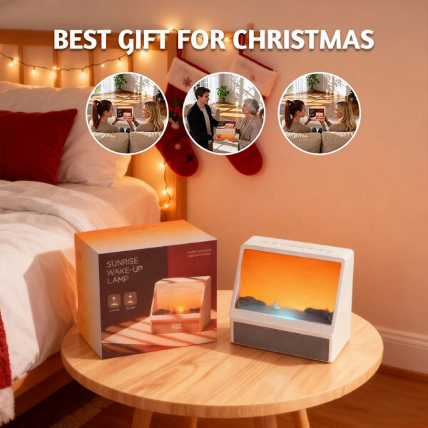 Bluetooth Sunrise Alarm Clock Table Light White Noise Wake Up Light With 12 Sounds Dimmable Sleep Clock For Adults Kids Bedroom