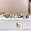 Sterling Sier Plated Gold X Cross Sixteen Stone Diamond Rings for Women Classic Fashion Brand Party Fine Jewelry