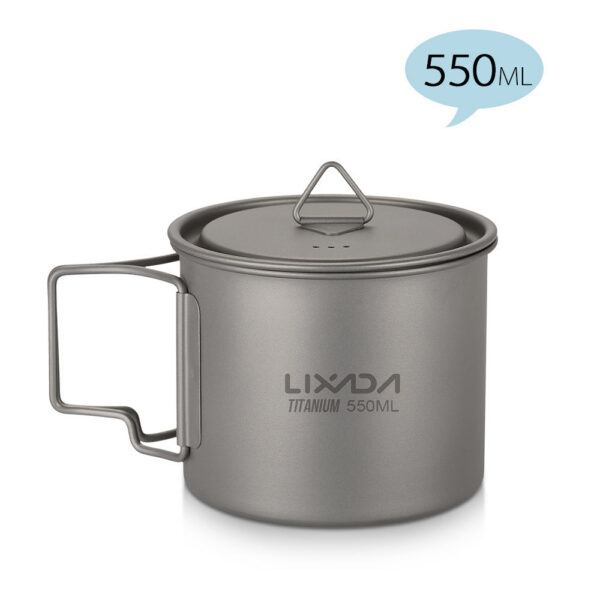 Titanium Outdoor Portable Camping Picnic Water Cup Mug with Foldable Handle 300ml 350ml 450ml 550ml 650ml / 750ml