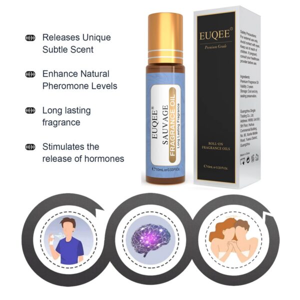 EUQEE 10ml Men's Roll-on Fragrance Oil For Car Diffuser Aromatherapy Green Tea Leather Amber Romance Aroma Essential Oils