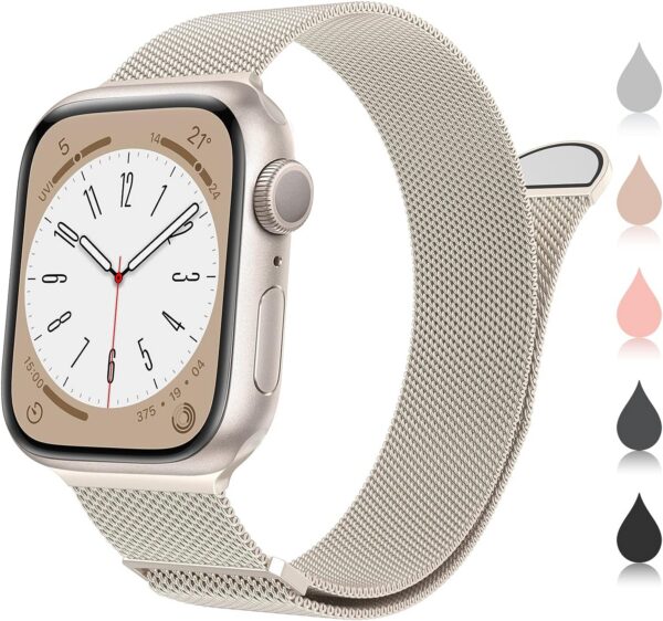 Marge Plus for Apple Watch Band Series Ultra 8 7 6 5 4 3 2 1 SE 38mm 40mm 41mm 42mm 44mm 45mm 49mm Women and Men, Stainless Steel Mesh Loop Magnetic Clasp Replacement for iWatch Bands