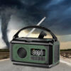 12000mAh AM/FM/NOAA Weather with 2 Panels Solar Hand Crank Portable Emergency Radio Reading Lamp for Outdoor Camping