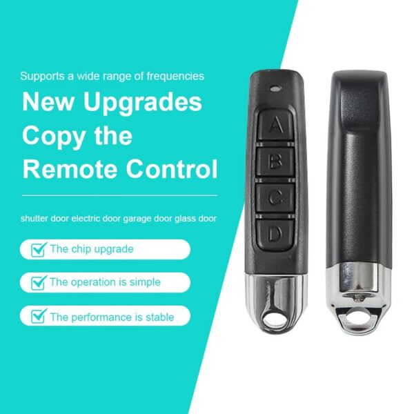 433MHZ Copy Auto 4 Channe Garage Gate Door Opener Remote Control Duplicator Cloning Code Car Key