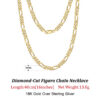 9fcb4cd187a84700 ORSA JEWELS Handmade Italian 3.3mm Diamond-Cut Figaro Chain Necklace Gold over Sterling Sier Men Woman Jewelry SC34