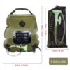a01478e694979f67 20L Outdoor Solar Heating Premium Camping Bag Hot Water Temperature 45°C with Removable Hose Shower Head