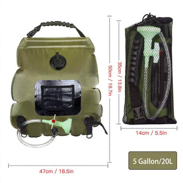 a01478e694979f67 20L Outdoor Solar Heating Premium Camping Bag Hot Water Temperature 45°C with Removable Hose Shower Head