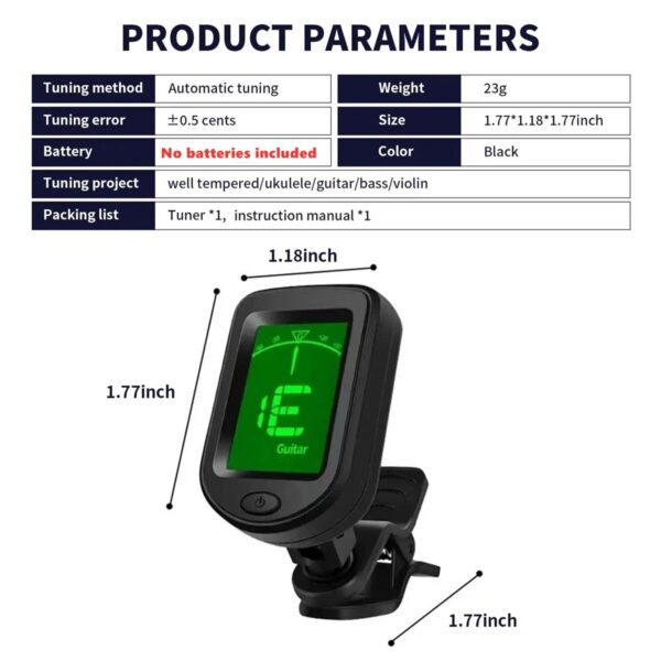 a016ce6c0c57a201 For All Instruments Clip on Electronic Tuner for Guitar Bass Ukulele Violin Mandolin Banjo