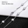 EWYA D Color Full 3/3.5mm Round Bubble Moissanite Diamond Tennis Necklace for Women Party S Sier 2-Layer Neck Chain
