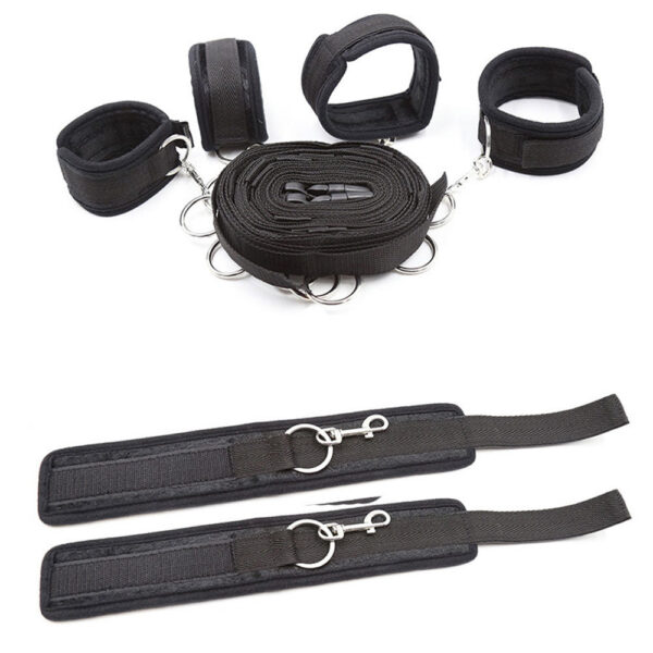 a030576fc84e5b1b Restraint Set BDSM Bondage Handcuffs & Ankle Cuffs Slave On The Bed Open Leg Flirt Sex Toys For Women Couples Erotic No Vibrator