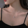 New Trendy Sterling Sier AAA Zircon Choker Necklaces Simple Shiny Diamond CZ Pendants For Women Fine Jewelry NK126